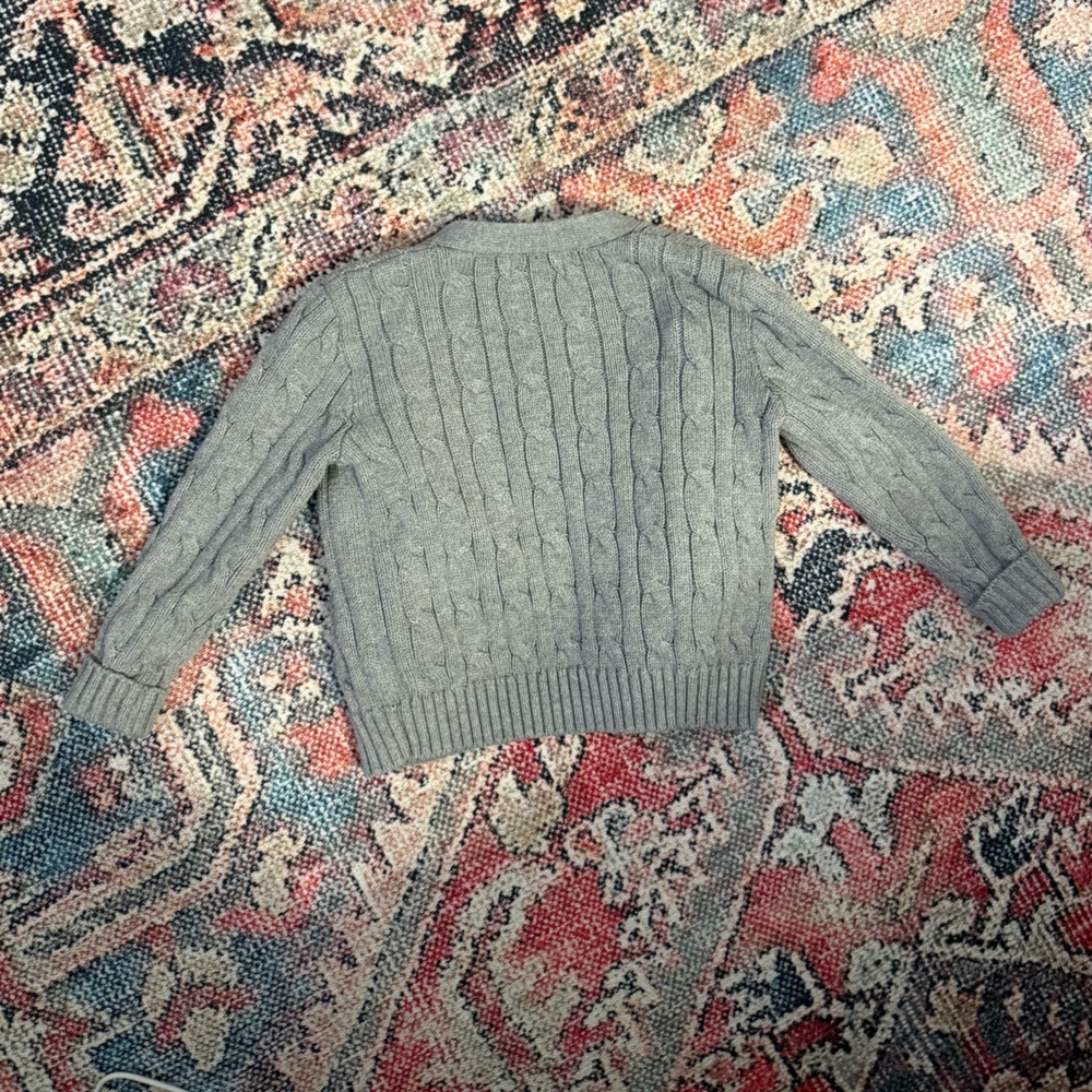 Ralph Lauren Gray Cable Knit Cardigan - Picture 2 of 4